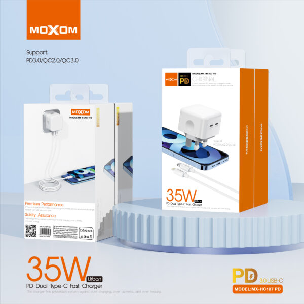 Moxom MX-HC107 PD 35W Dual Type-C Fast Charger