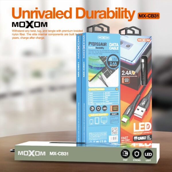 Moxom MX-CB31 Pterosaur LED Fast Charging Cable